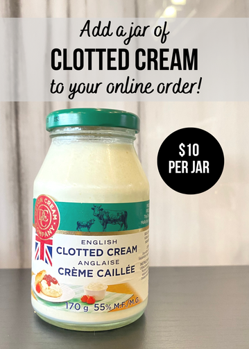 jar of clotted cream imported from the UK devon cream company tree of life