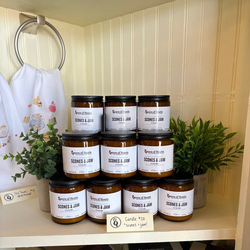 scones-jam-soy-candle-queen-of-hearts-tea-houes-kitchener-ontario