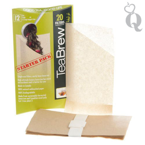 Use tea filter bags to make 1 cup of tea or in a 1-3 cup teapot. This starter pack is available from Queen of Hearts Tea House Kitchener.