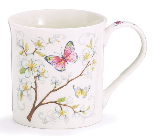 Beautiful mugs with a matching carrier making the perfect gift. Many designs available from Queen of Hearts Tea House Kitchener.
