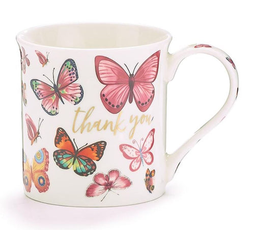 Beautiful mugs with a matching carrier making the perfect gift. Many designs available from Queen of Hearts Tea House Kitchener.