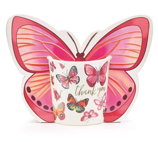 Beautiful mugs with a matching carrier making the perfect gift. Many designs available from Queen of Hearts Tea House Kitchener.