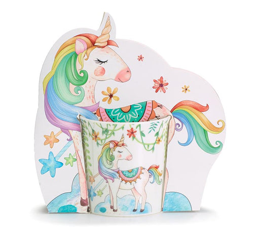 Rainbow Unicorn Mug with Gift Carrier Queen of Hearts Tea House
