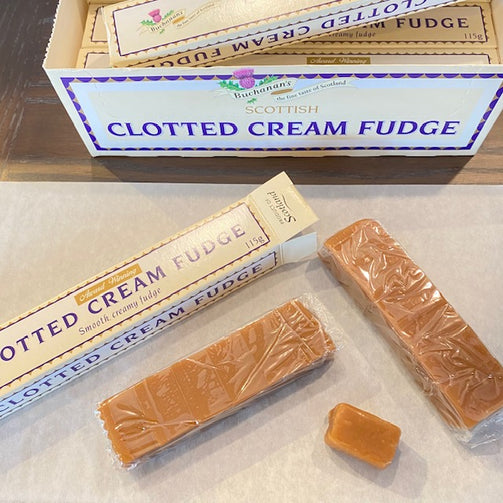 Clotted Cream Fudge is made by Buchanan's of Scotland, on the Greenock banks of the Clyde in Scotland from Queen of Hearts Tea House Kitchener