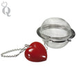 This heart mesh ball allows you to steep loose leaf tea in a mug, cup, or tea pot, from Queen of Hearts Tea House Kitchener.